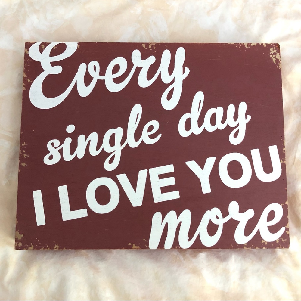 Every Single Day I Love You Wooden Decor Sign